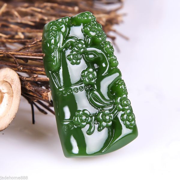 

chinese zipaoyu purple jade carved turtle crane lucky pendant + rope necklace, Silver