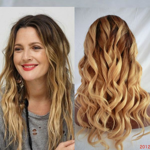 Ombre Blonde 1b Brazilian Silk Base Wig Top Quality Loose Wave