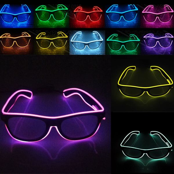 

new led party glasses fashion el wire glasses birthday halloween party bar decorative supplier luminous glasses eyewear wx-g03