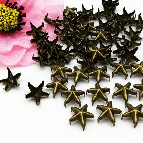 

300pcs brass 10mm star studs spots punk nailheads spikes for bag shoes bracelet, Silver