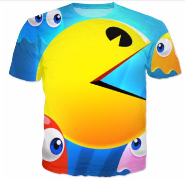 

новая мода мужская / женская прохладный pacman футболка летний стиль смешно унисекс 3d печати повседневная футболка aa364, White;black
