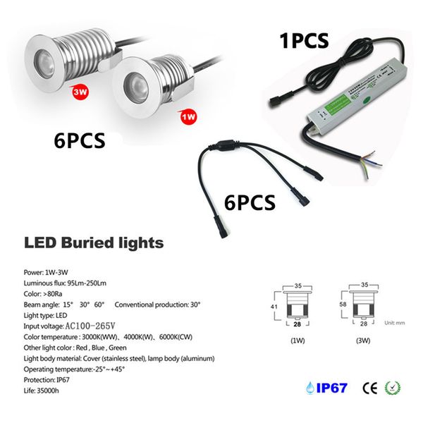 2019 1w3w Ip67 Outdoor Lights Waterproof Led Step
