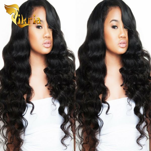 

malaysian glueless full lace human hair wigs with baby hair unprocessed brazilian indian body wave hair lace front wigs for black women, Black;brown