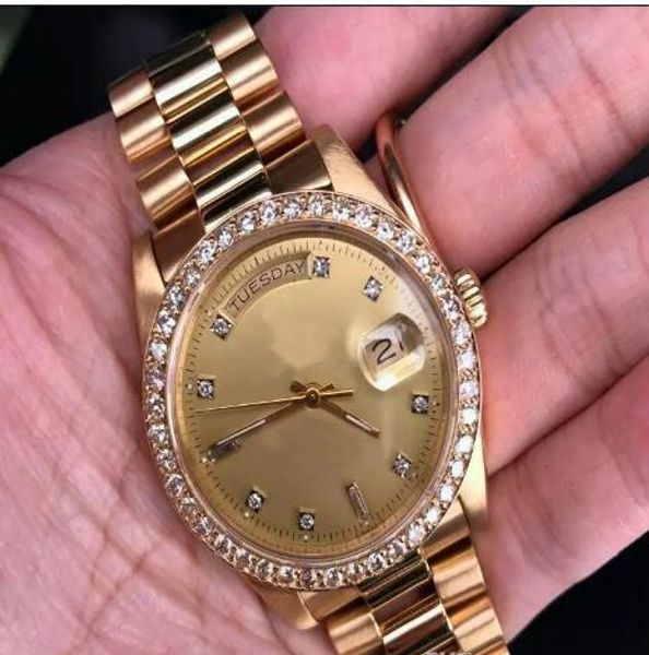 

Luxury watche man watche whole ale fa hion men yellow pre ident 36mm 18038 watch 4 25 ct