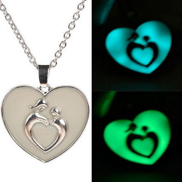 

mothers day gifts glow in the dark blue & green night light silver tone chokers necklaces jewelry gifts for mom, Golden;silver