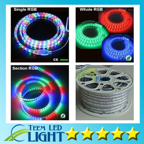 RGB-LED-Streifenlicht 10 m, 15 m, 20 m, 30 m, 35 m, 40 m, 45 m, 50 m, 110 V, 220 V, SMD5050-Beleuchtung, wasserdicht + IR-Fernbedienung + Netzteil 333