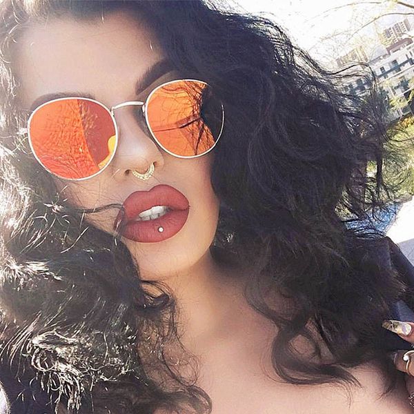 

new classic rose gold round sunglasses women/m mirror brand designer sun glasses for female optical glasses eyewear uv400 ve0115, White;black