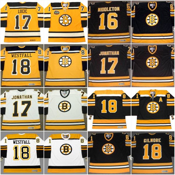 

Boston Bruins Jersey 14 SERGEI SAMSONOV 2001 15 MILT SCHMIDT 16 DEREK SANDERSON 16 RICK MIDDLETON 17 LUCIC Vintage Hockey Jerseys