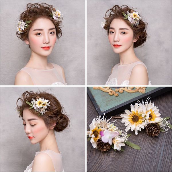 Woman Headdress Hair Mori Girl Daisy Flowers Flower Ramon Bride