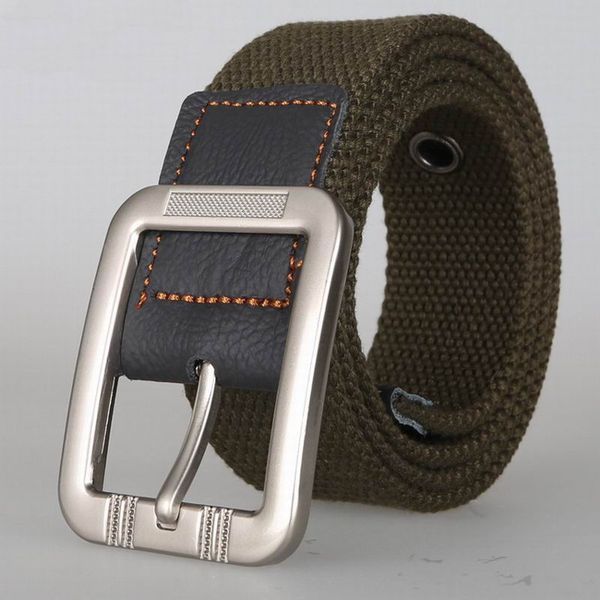 

wholesale- 100cm 110cm 125cm mens canvas belt striped tactics belts casual belt waistband fashion wild cinturon hombre lona cinto militar, Black;brown