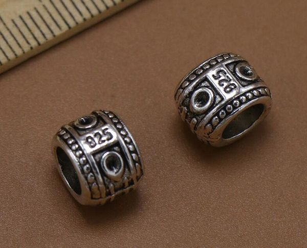 

100pcs/lot 9*6mm antique silver 925 beaded charms pendant diy jewelry findings components charms 2017 sale, Bronze;silver