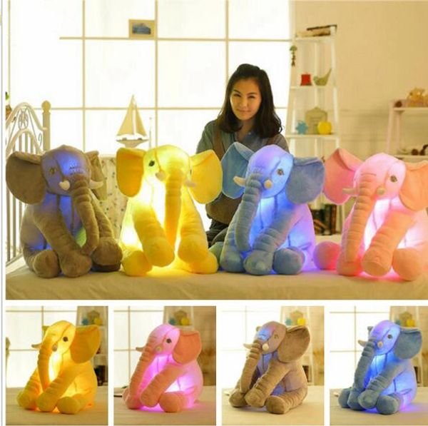 

Led luminou elephant pillow baby long no e elephant tuffed plu h doll toy children leep pillow oft animal toy gift kka2462