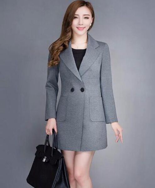 

the spring and autumn period and the han edition of recreational vogue woman temperament show thin high-grade trench coat /m-3xl, Black