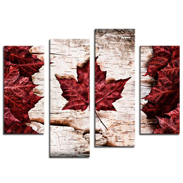 2019 Canvas Paintings Art Red Maple Leaves Wall Decor Painting On Picture For Home As Giftswooden Framed From 74 59