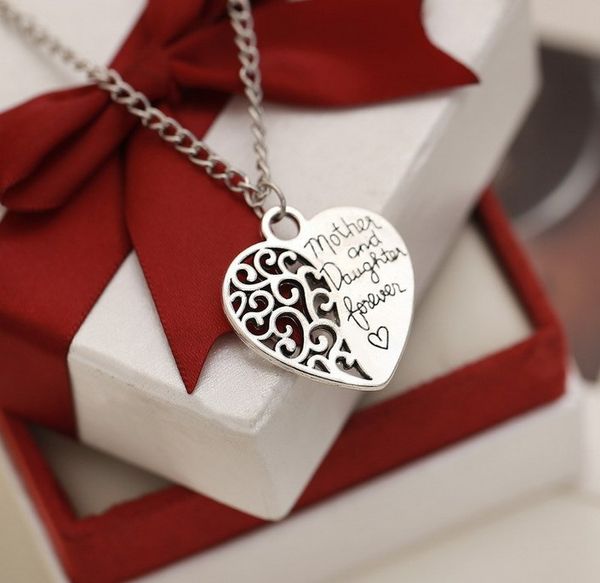 

jewelry moms gift necklaces heart shape mother & daughter forever love pendant necklaces in silver gold mothers gifts