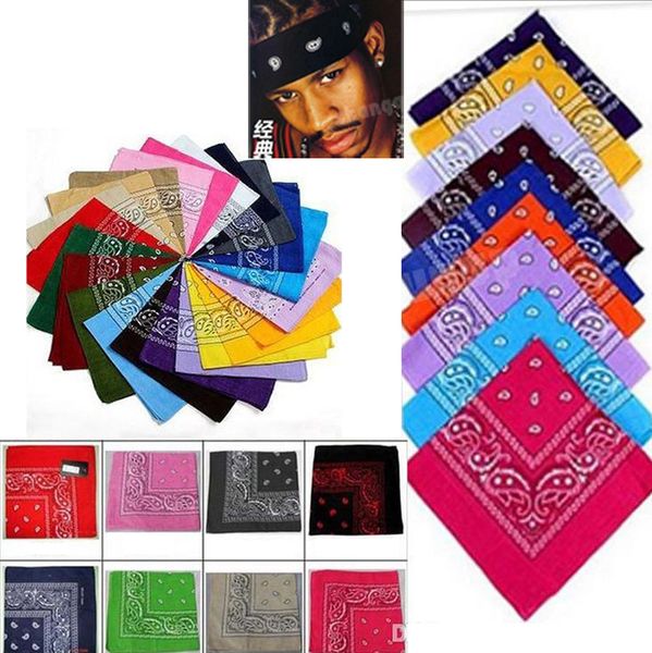 

New fa hion hip hop black pai ley bandana bandanna headwear hair band carf neck wri t wrap band headtie for women men b264