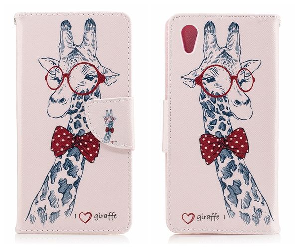 Custodia Flip Cover per SONY Xperia XA Custodia in pelle di lusso con motivo giraffa animale per SONY Xperia XA1 XA 1 Plus Custodia Flip