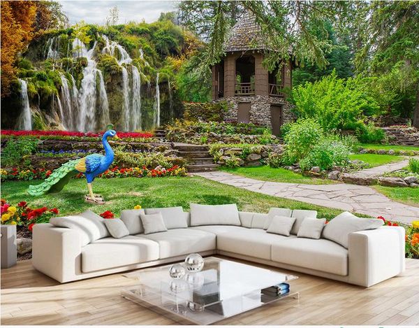 

classic home decor garden landscape waterfall landscape wall wallpaper for walls 3 d for living room