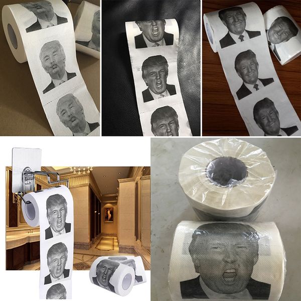 Novità Donald Trump carta igienica rotolo moda divertente umorismo bavaglio stile regali 3 spedizione gratuita WX-C15