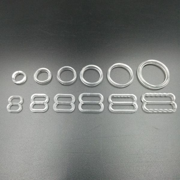 

50stes / lot transparent plastic bra rings and adjusters, Black