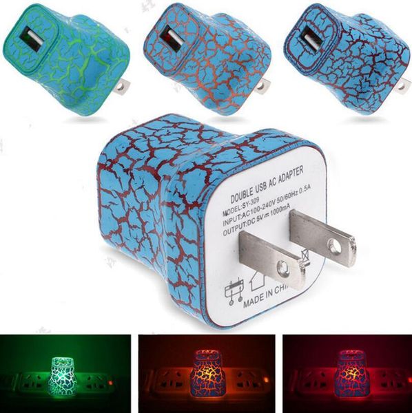 

Light up u plug charger 5v 1a led u b for home travel ac wall charging charger power adapter cracked tyli h