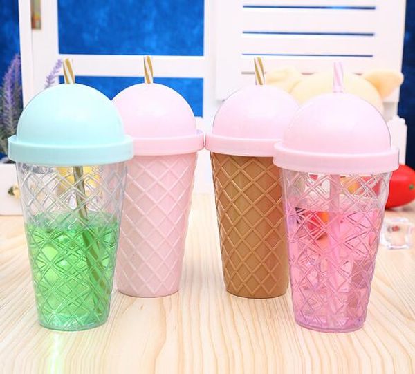 

симпатичные пластиковые чашки творческие дети пьют воду кубок алмаз соломы кубок