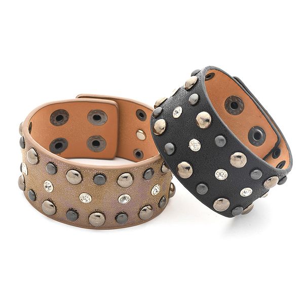 

europe usa foreign trade street punk retro style set auger rivet bracelet bangle length adjustable factory price quality