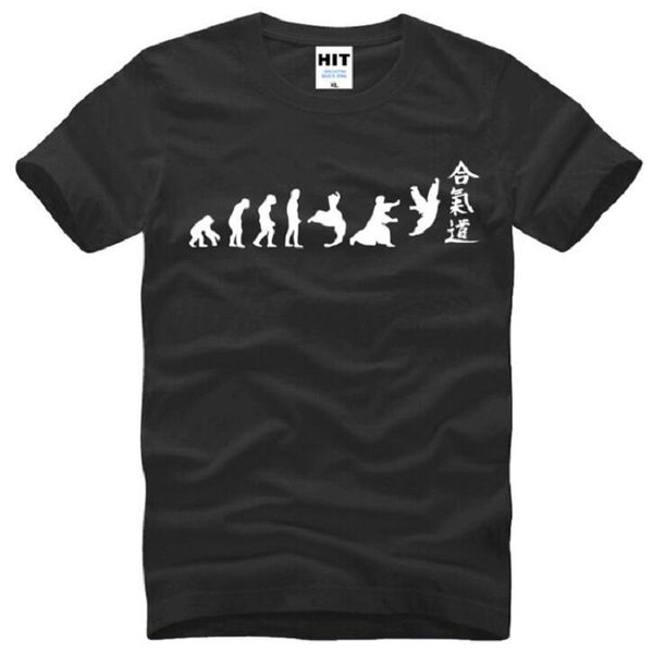 

new aikido evolution t shirts men cotton short sleeve o-neck coll funny ptinted men's t-shirt summer style sport tees, White;black