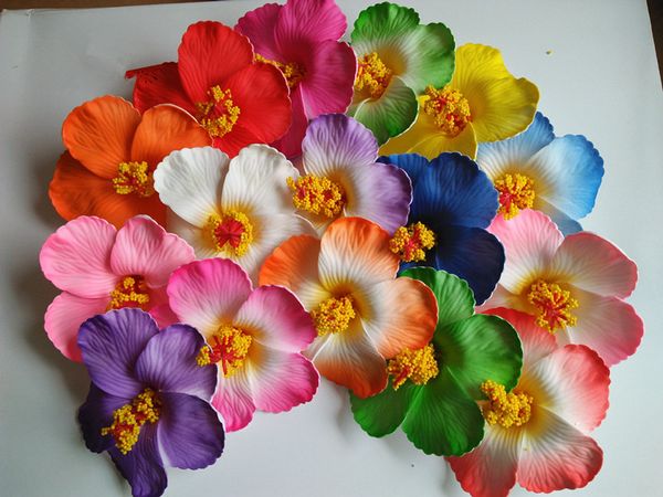 

200pcs table decorations hibiscus flower foam hibiscus flower bridal hair clip 9cm wedding party decoration romance