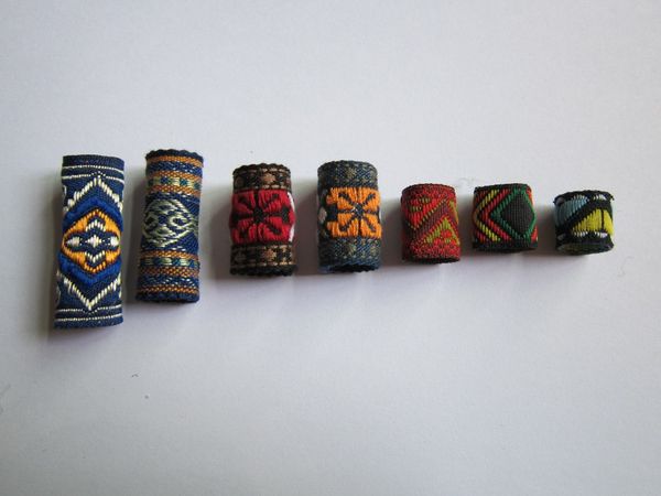 

wholesale-7pcs/lot mix fabric hair braid dread dreadlock beads clips cuff approx 8-12mm hole no.07, Black;brown