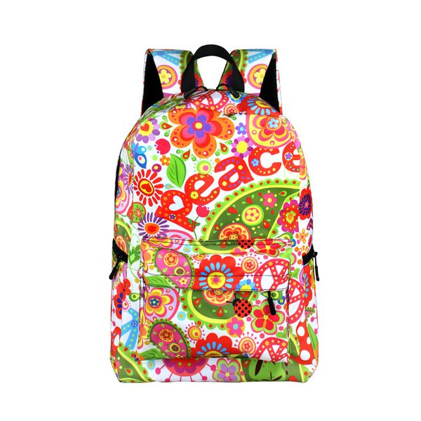 

korean fashion floral backpack for big girls teenager schoolbag student big capacity waterproof 18 inch casual bag
