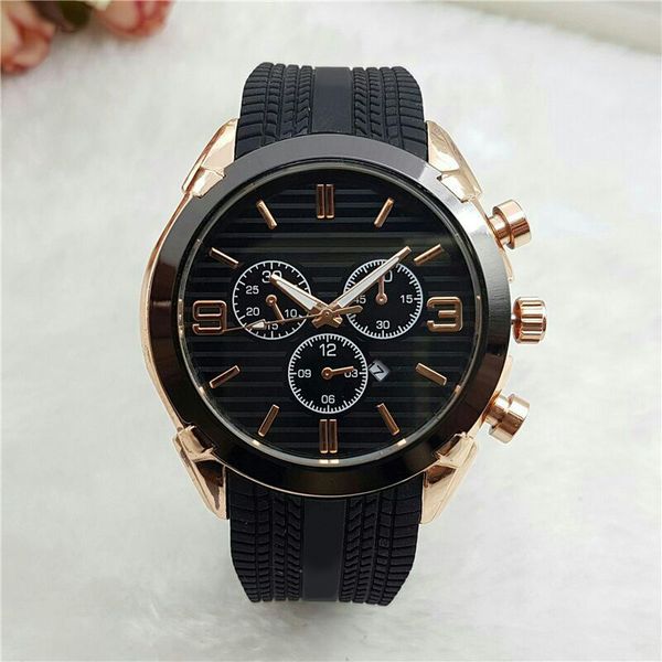

popular Brand rmani Men's Rubber strap date Calendar quartz wrist Watch AR05