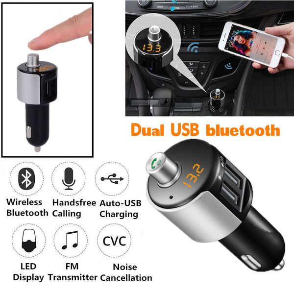 

Mini Car Bluetooth Kit FM Transmitter Wireless Radio Adapter Fast USB Charger MP3 Player Hands-free Calling For cellphone iphone Samsung