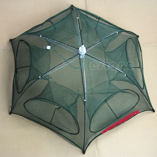 

wholesale- bellyde new portable folded fishing fish trap net mesh baits cast shrimp minnow crab-k624