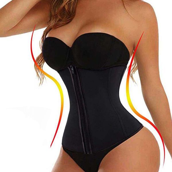 Wholesale- Hook And Zipper Rubber Latex Waist Trainer Sexy Waist Corsets Waist Cincher Corset Tops Body Shaper Fast Delivery