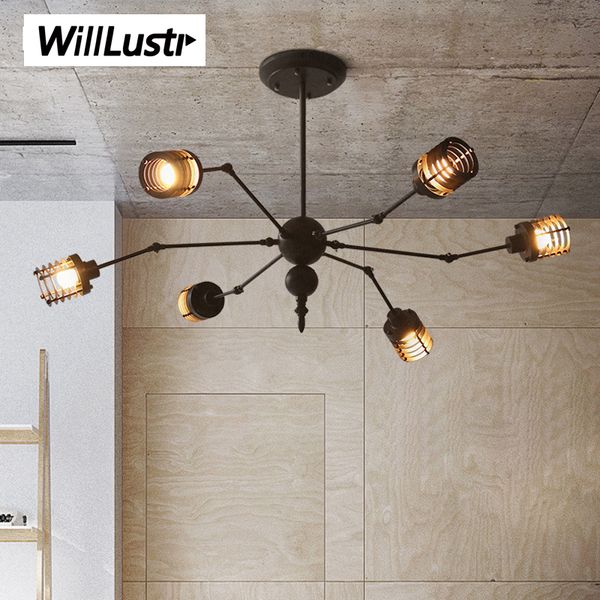 

nordic creative iron cage pendant lamp suspension light design spider lighting l restaurant cafe bar rust black white
