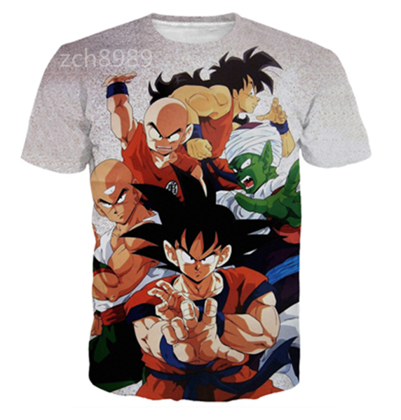 

dragon ball новые моды для мужчин / женщин прохладный аниме вегета гоку летний стиль смешно унисекс 3d печати повседневная футболка s, White;black