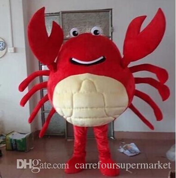 2016 Hot Sale Red Crab Maskottchen Kostüm Halloween Weihnachtsgeburtstagsprops Kostüme Kostüme Zettel