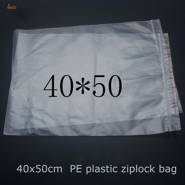 

packaging 50pcs size 40x50cm clothes pacakging zipper lock recycle plastic bags pe transparent ziplock packing bag