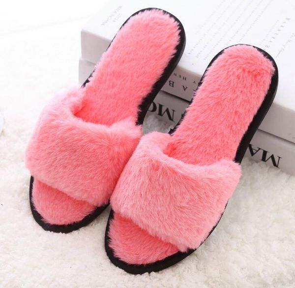 Winter House Slippers Women Fashion Pantufa Casual Indoor Home Shoes Fluffy Slippers Cute Woman Warm Slippers For Teenage Girls Wedges Shoes Leather