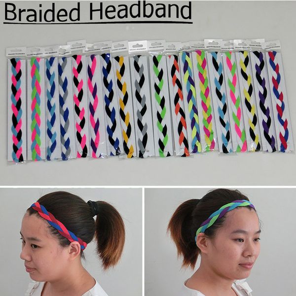 

baseball softball sports headbands set elastic nylon for girls braided mini non slip, Silver