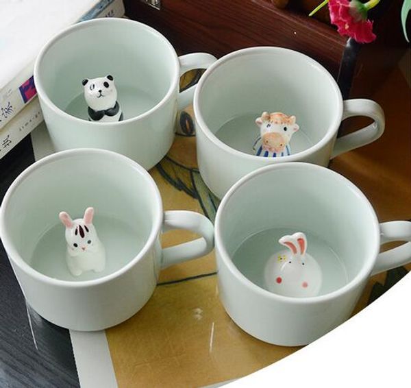 

керамическая кружка с молоком животного милый мультфильм трехмерная кофейная чашка термостойкая чашка celadon приятный подарок