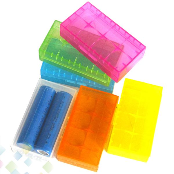 

Plastic 18650 Battery Case Storage Box Pack 2*18650 or 4*18350 CR123A 16340 Battery 6 Colors High quality Portable Case DHL Free