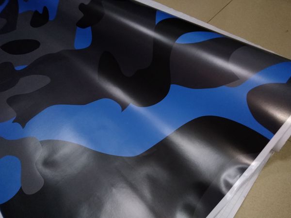 

large blue snow camo car wrap vinyl with air release gloss / matt camouflage covering truck graphics self adhesive 1.52x30m (5x98ft
