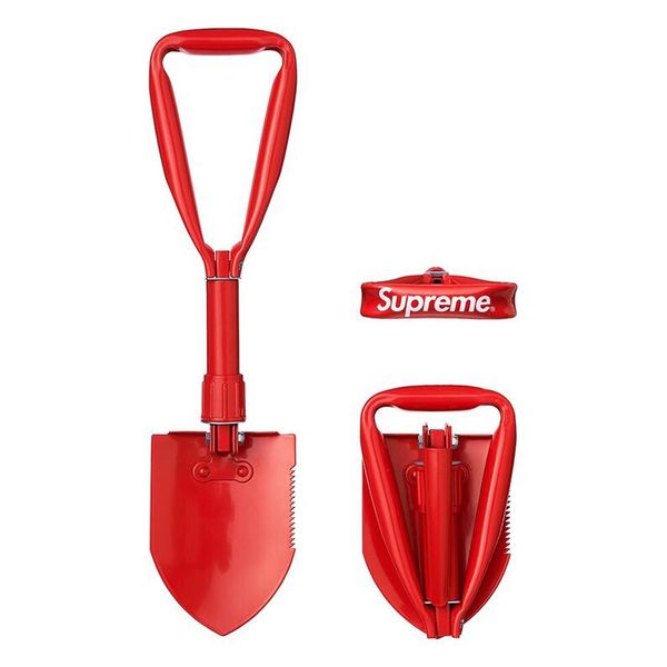 

supsog collapsible shovel red color in stock with box package