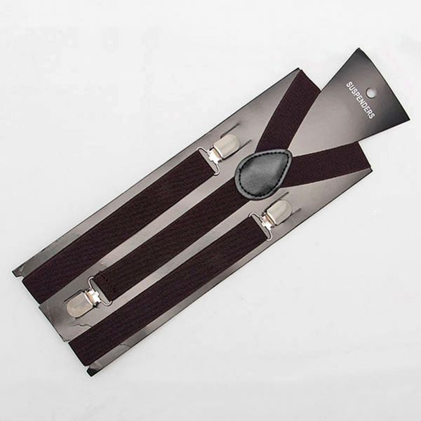 

wholesale-new skinny adjust pants y-back suspender brace elastic mens ladies clip-on, Black;white