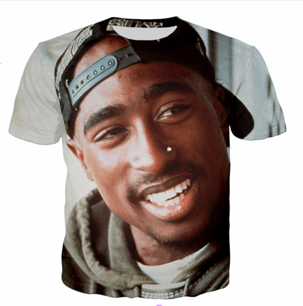 

fashion mens/womens 2pac funny 3d print casual t-shirt abcq046, White;black