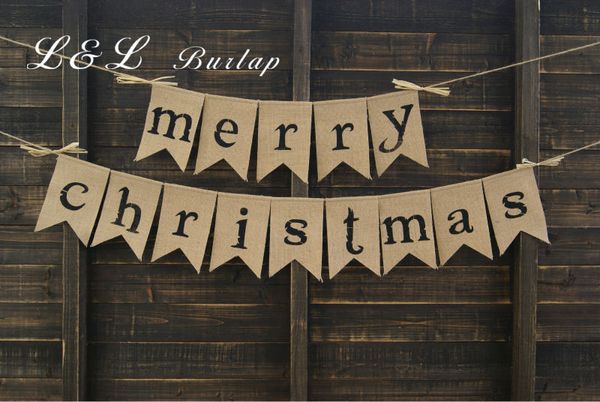 

wholesale- burlap merry christmas bunting, holiday bunting, christmas banner, christmas decor, party deco