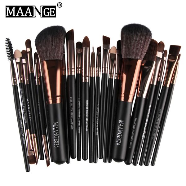 

maange brand professional 22pcs cosmetic makeup brushes set blusher eyeshadow powder foundation eyebrow lip make up brush kit +b