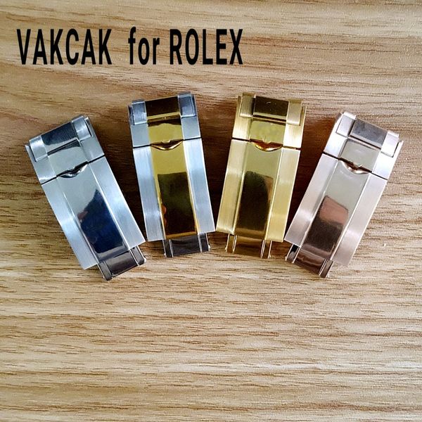 

watch strap clasp fit for rolex watches watch clasp silver/gold/rose gold/black stainless steel clasp, Black;brown